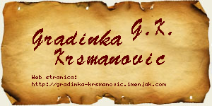 Gradinka Krsmanović vizit kartica